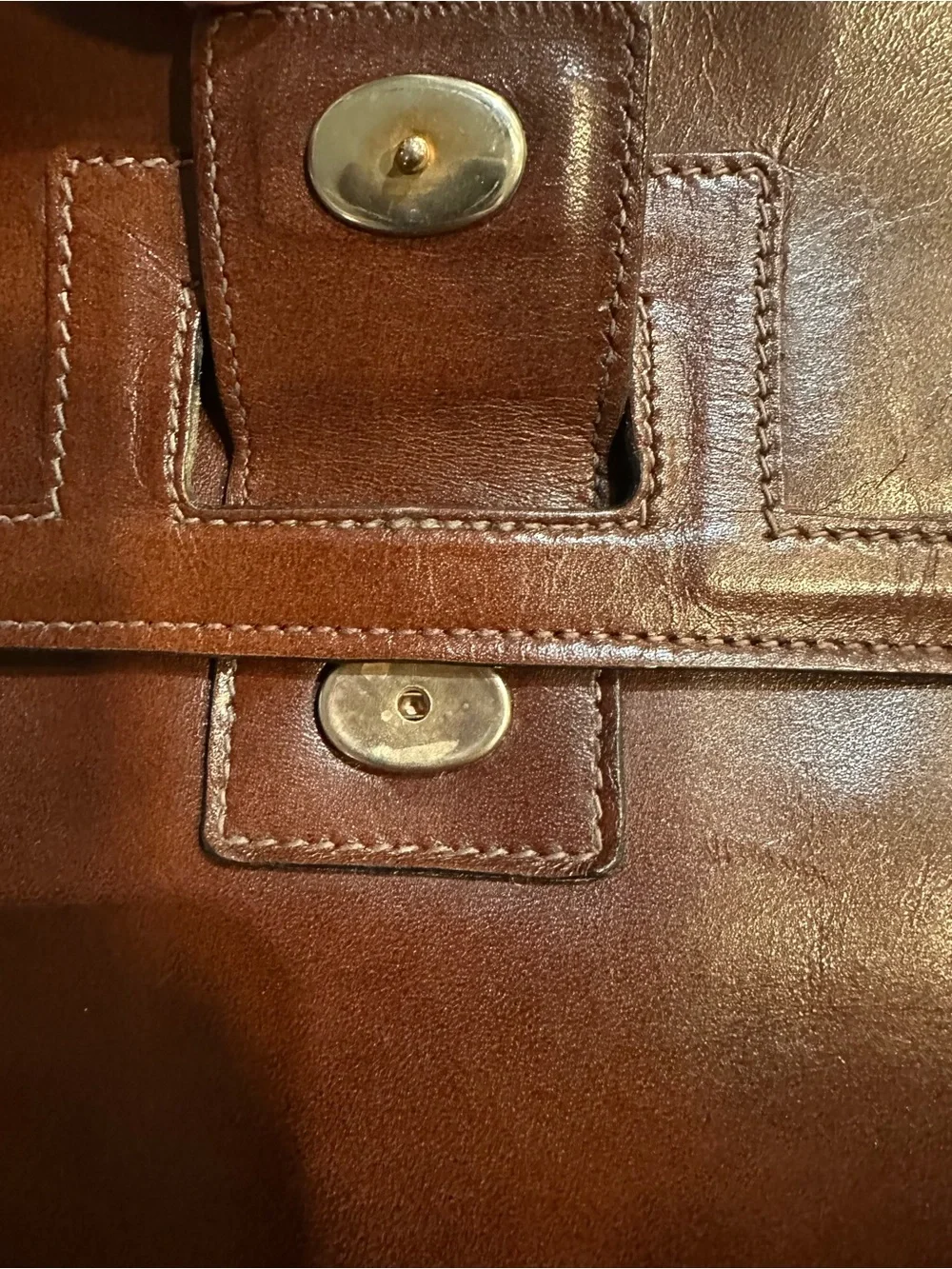 Anne Klein vintage Brown Leather Crossbody Bag Classic Leather case lap top bag